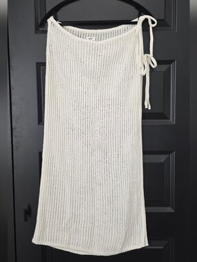 aerie Ivory Open-Knit Swim Cover Sarong